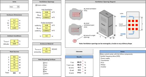 electrical enclosure cooling thermal calculation|thermal edge enclosure temperature calculator.